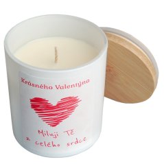 Vonná sójová svíčka s etiketou k Valentýnu - 200g - srdíčka