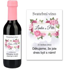Samolepicí svatební etiketa na mini víno 0,187l - MN220005