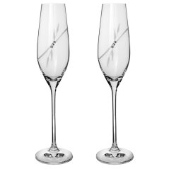 Sklenice na sekt s krystaly Preciosa 210ml - Plant 2ks