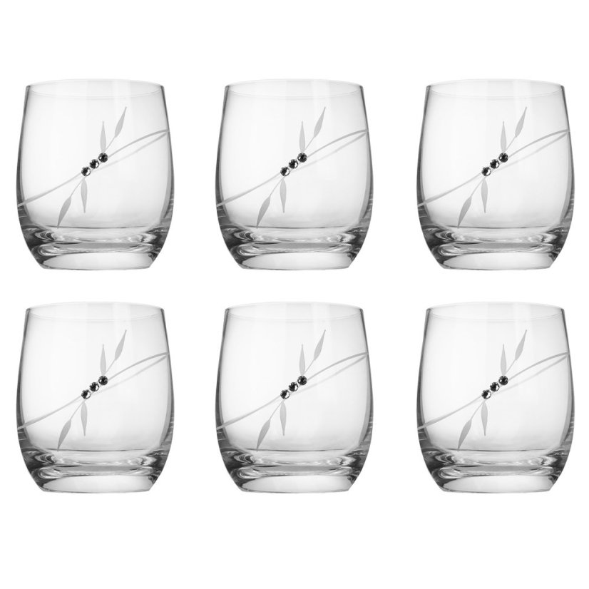 Sklenice na whisky Globo 350 ml s krystaly Preciosa - Plant 6 ks