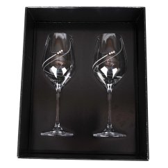 Sada 2 ks Sklenic na víno s krystaly Preciosa 360 ml - Wind