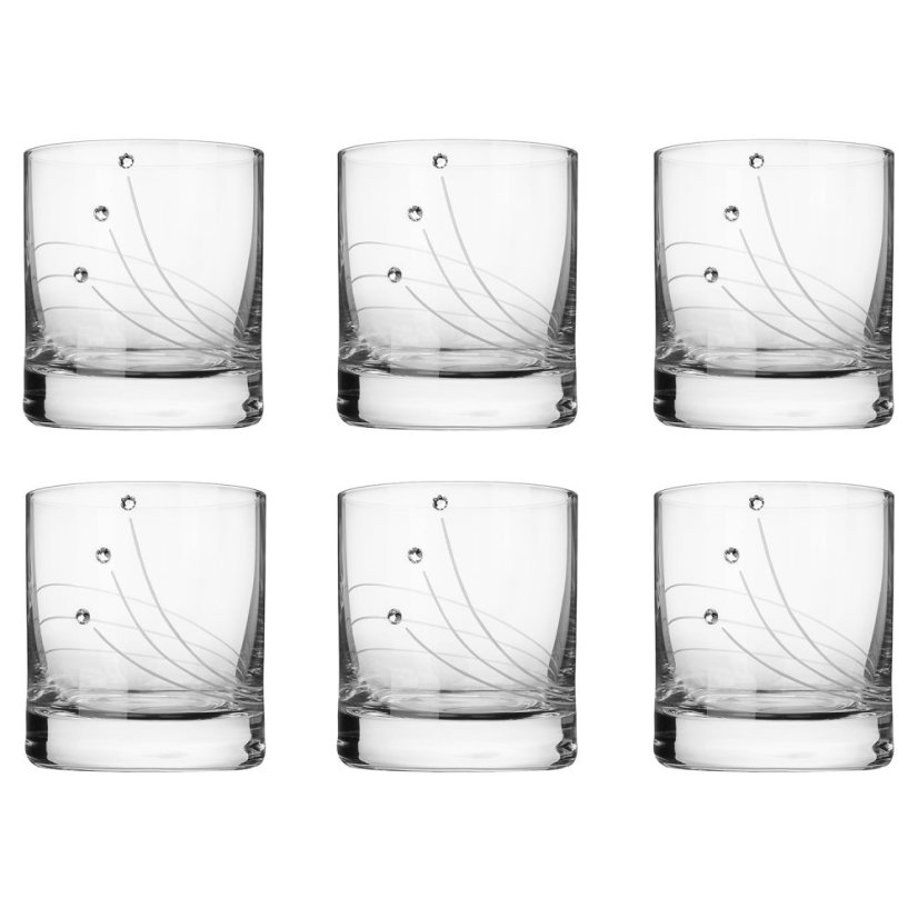 Sklenice na whisky 300 ml s krystaly Preciosa - Linie 6 ks