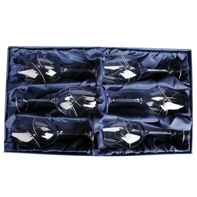 Sada 6 sklenic na víno s krystaly Swarovski 580 ml - Orbit 1