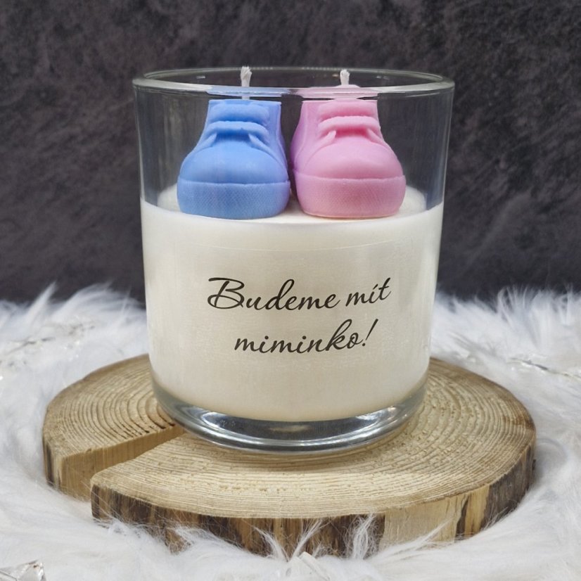 Vonná sójová svíčka 300g - Budeme mít miminko!