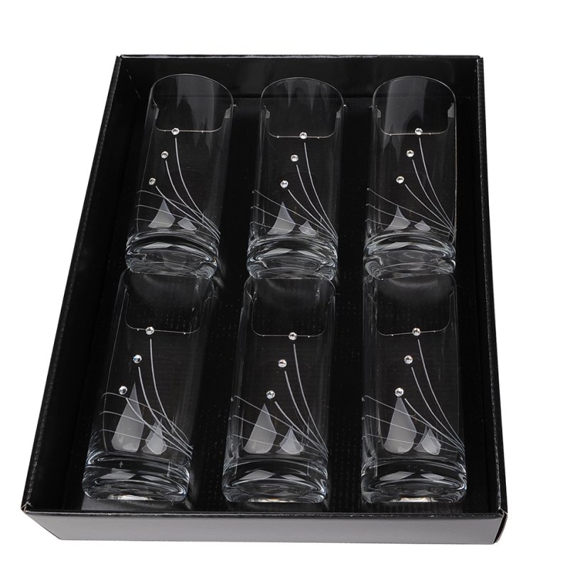 Sklenice na nealko 250 ml s krystaly Preciosa - Linie 6ks