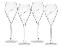 Sklenice na sekt s krystaly Preciosa  230ml  - PROSECCO  Stuhy 4 ks