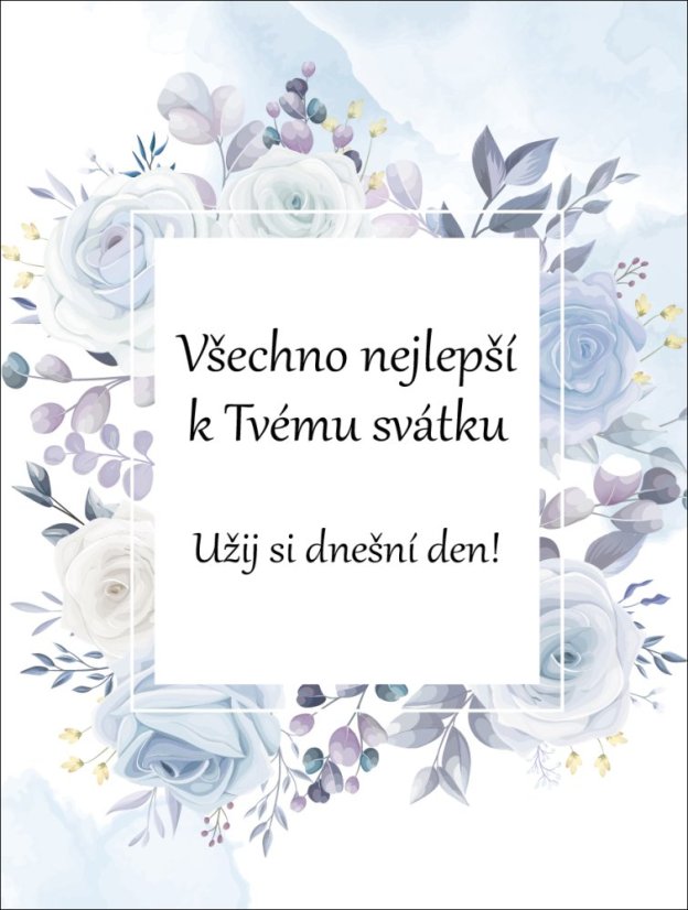 Víno 0,75l s etiketou k svátku - modrá