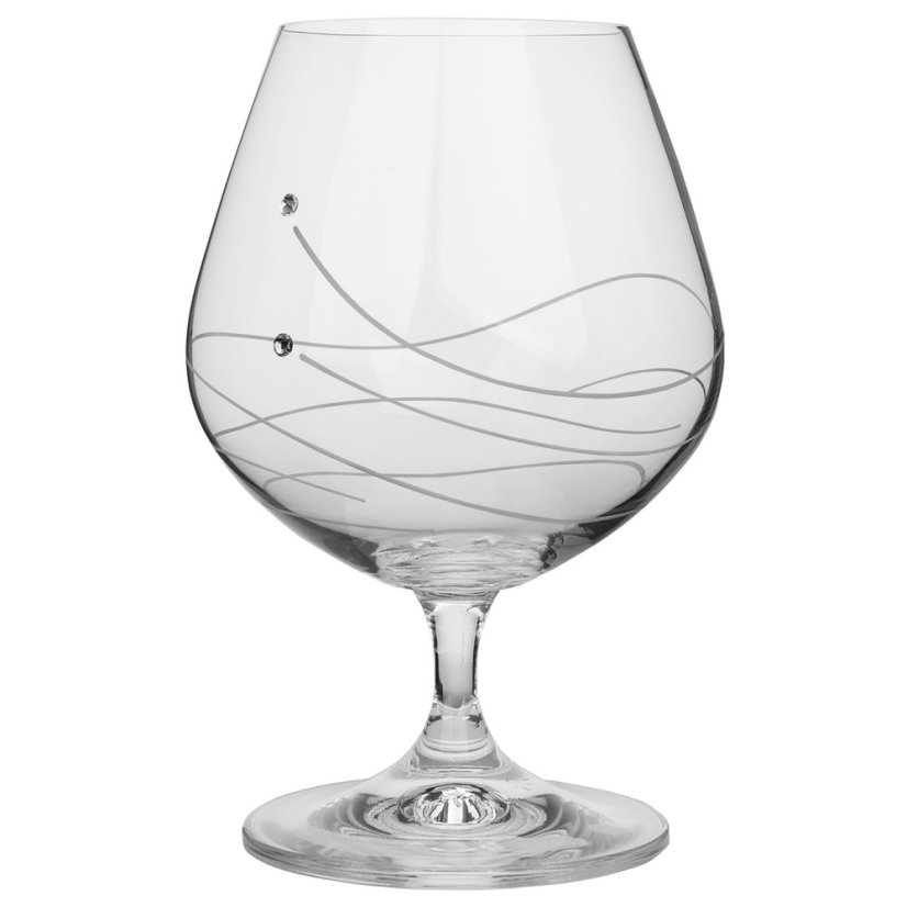 Sada 6 sklenic na koňak 400 ml s krystaly Swarovski - Waves