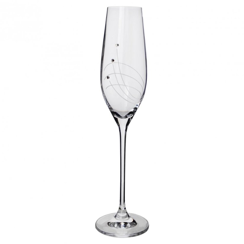 Sklenice na sekt s krystaly Preciosa 210ml - linie 2ks