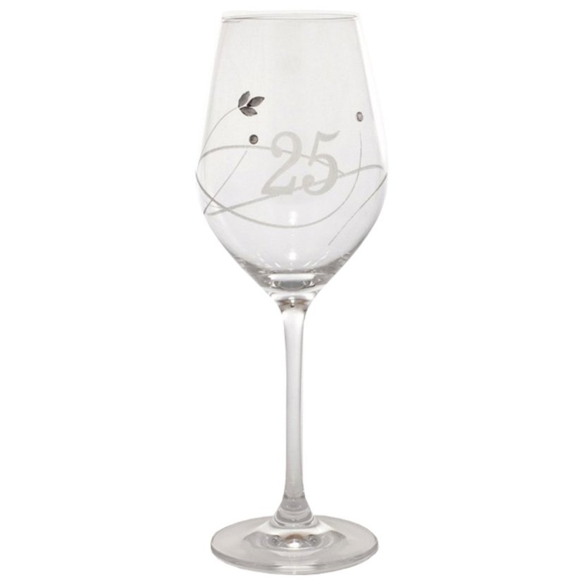Sklenice na víno 360 ml s krystaly Swarovski - jubileum 25