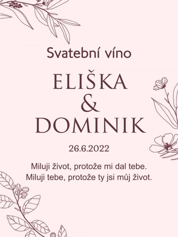 Svatební etiketa na víno 0,75l - SE220011