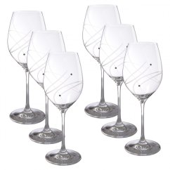 Sada 6 ks sklenic na víno s krystaly Preciosa 470 ml - Celebration
