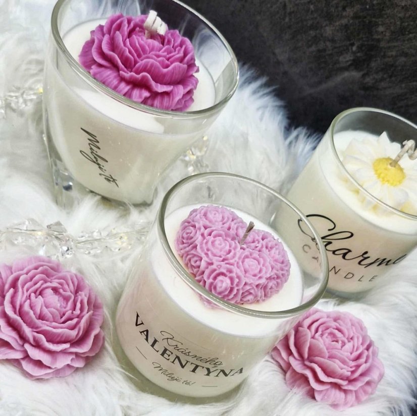 Vonná sójová svíčka v krabičce  k Valentýnu: Jasmín & Vanilka 200g