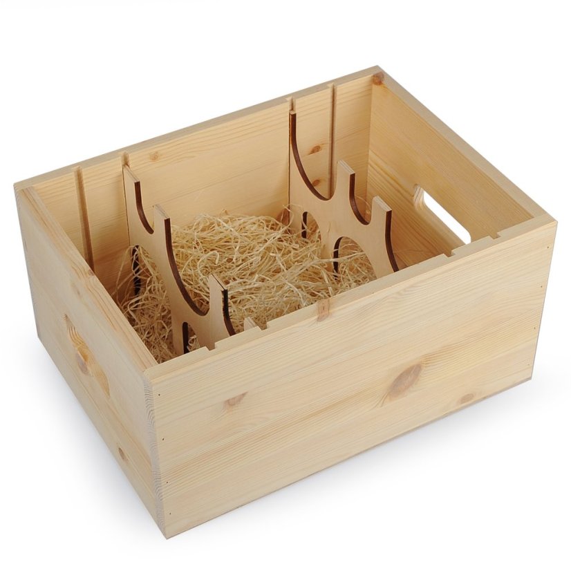 Dřevěná bedýnka na 6 láhví vína