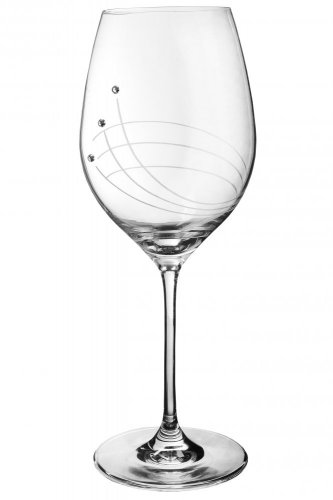 Linie - sada 2 ks sklenic na víno s krystaly Preciosa 470 ml
