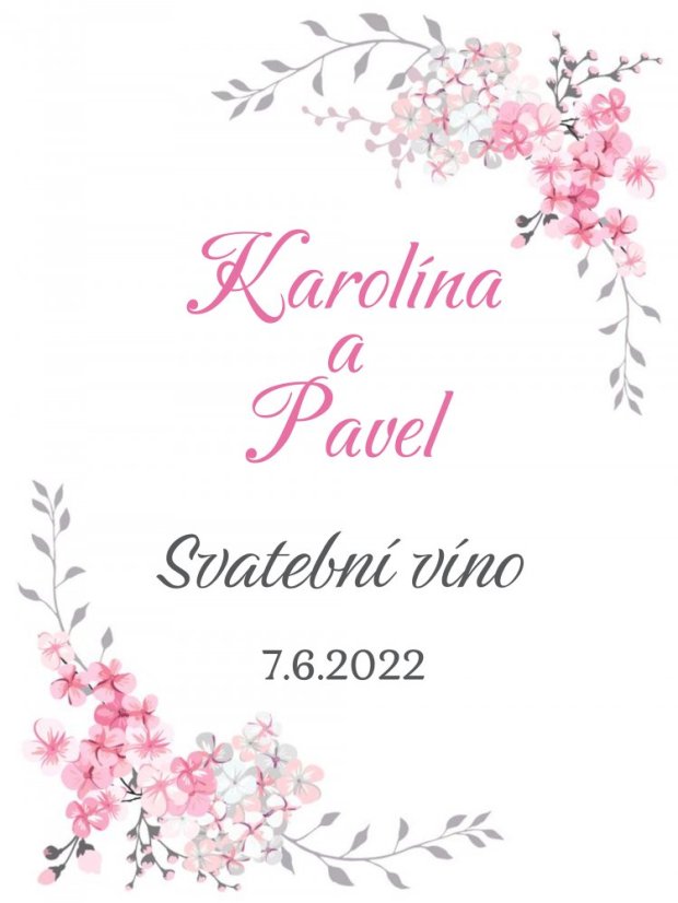 Svatební etiketa na víno 0,75l - SE220006