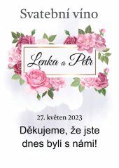 Samolepicí svatební etiketa na mini víno 0,187l - MN220005