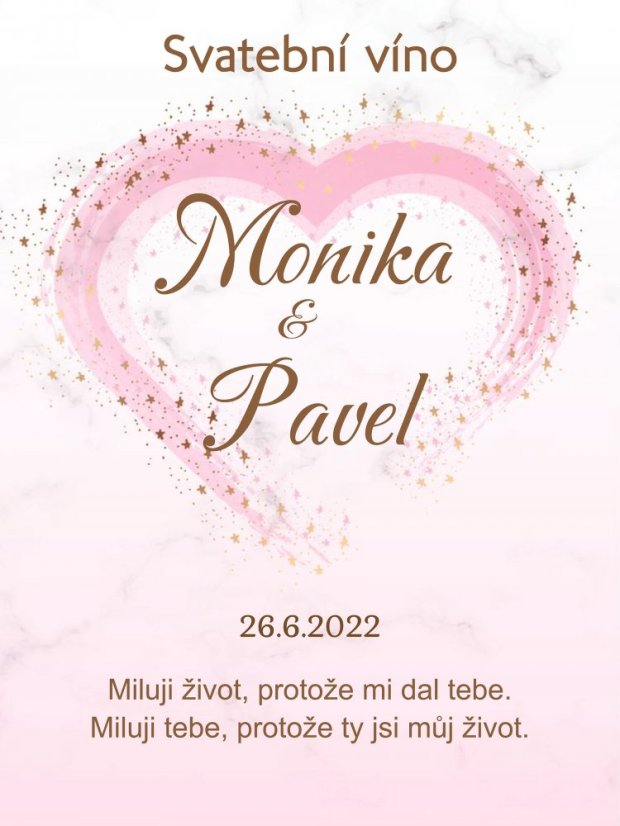 Svatební etiketa na víno 0,75l - SE220010