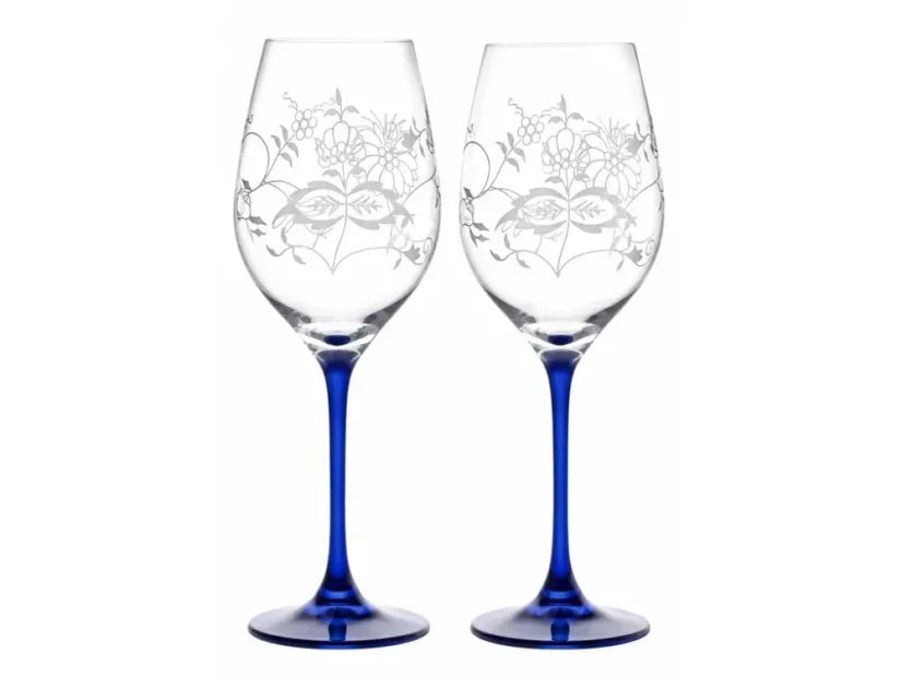 Sklenice na víno s krystaly Preciosa 360 ml - Cibulák 2 ks