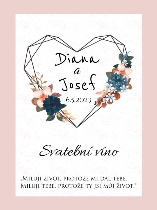 Svatební etiketa na víno 0,75l - SE220025