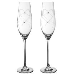Sada 2 ks sklenic na sekt s krystaly Preciosa