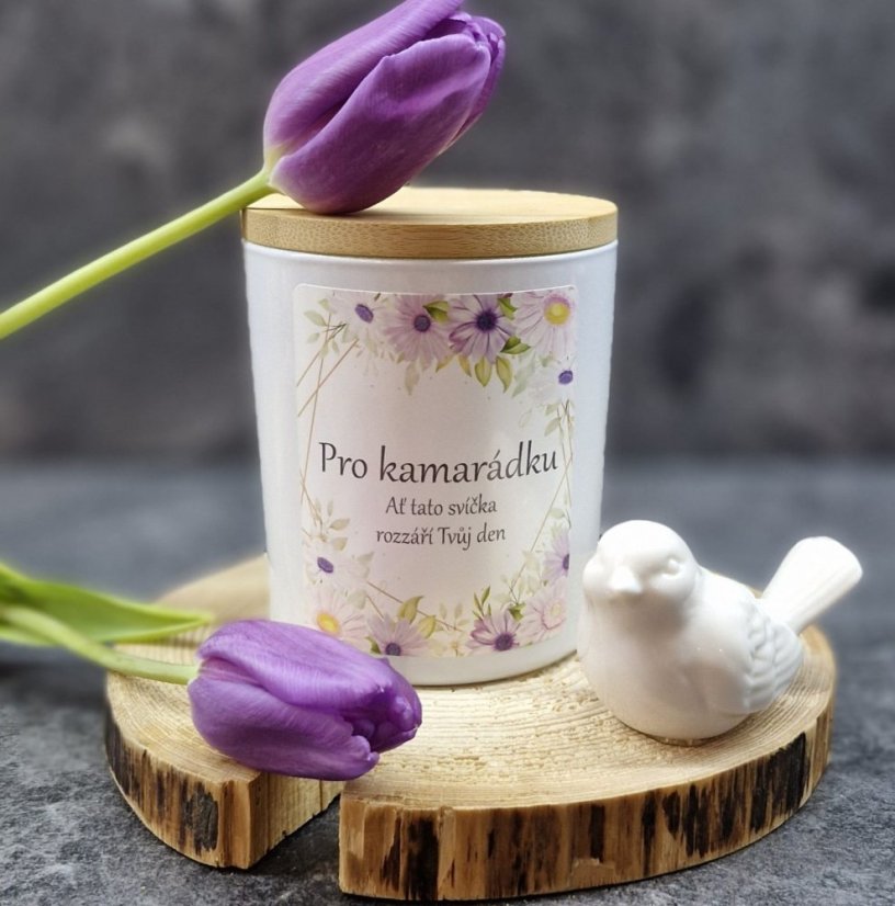 Vonná sójová svíčka s nápisem Pro kamárádku - 200g