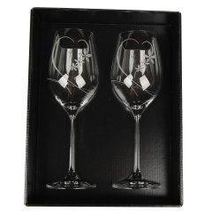 Sklenice na víno s krystaly Preciosa 360 ml - srdce 2ks