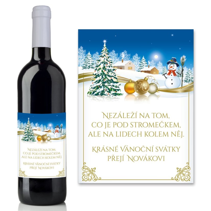 Vánoční samolepicí etiketa s vlastním textem