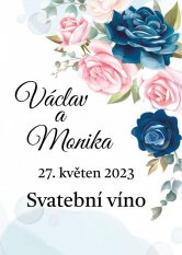 Samolepicí svatební etiketa na mini víno 0,187l - MN220003