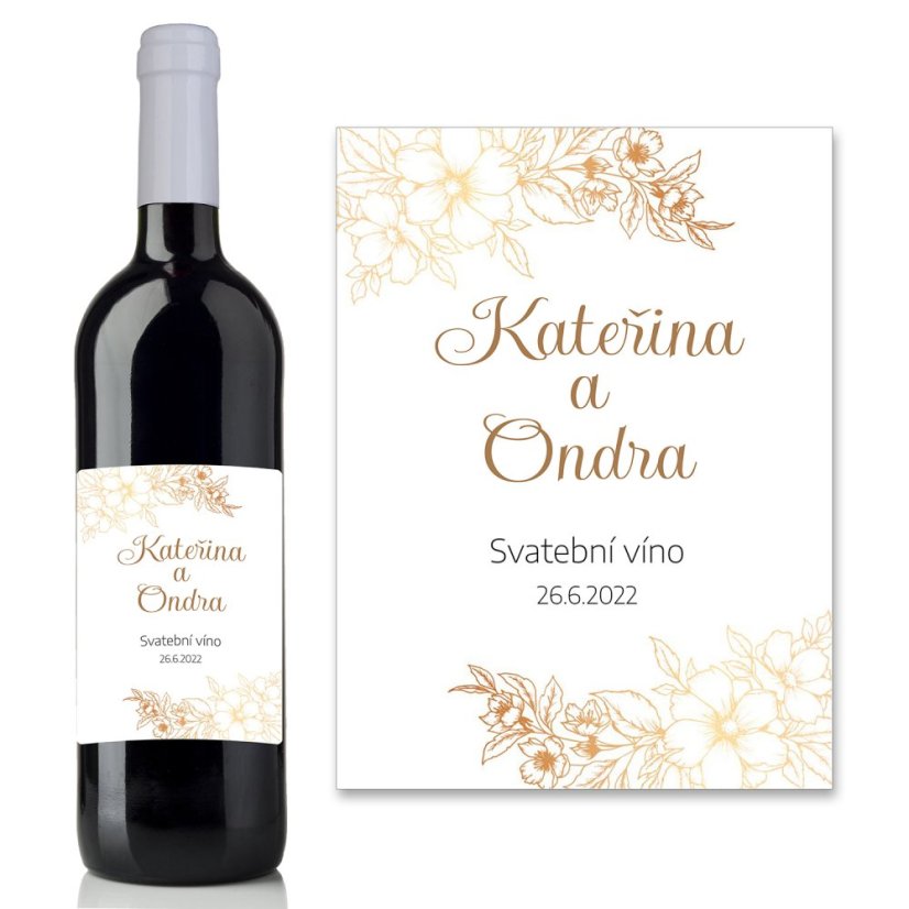 Svatební etiketa na víno 0,75l - SE220016