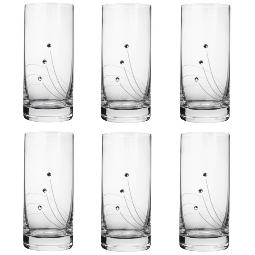 Sklenice na nealko 250 ml s krystaly Preciosa - Linie 6ks