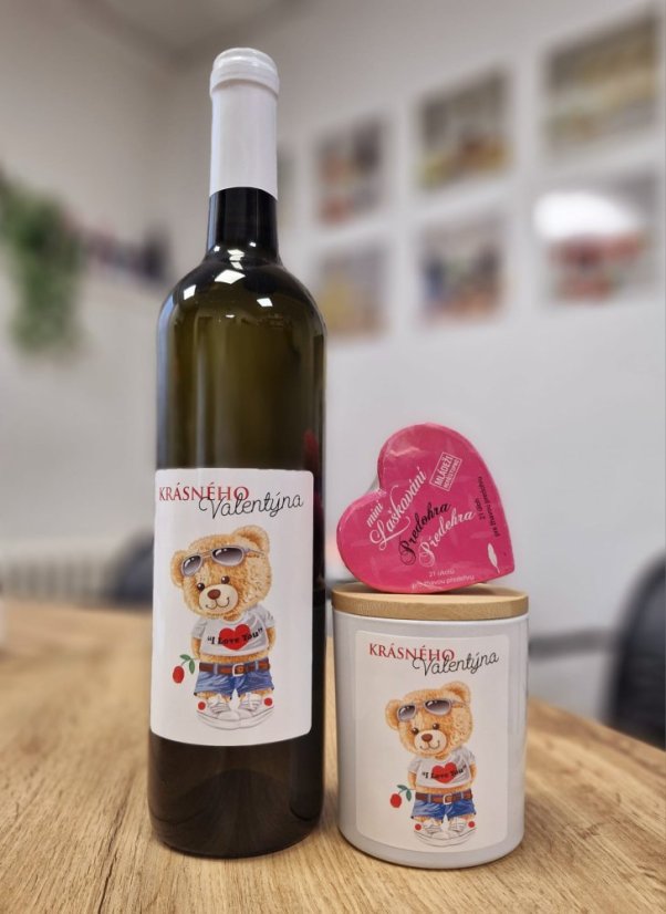 Vonná sójová svíčka s etiketou k Valentýnu - 200g