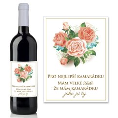 Víno pro pro nejlepší kamarádku - motiv růže 0,75L