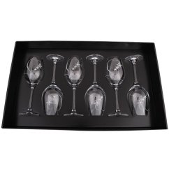 Sklenice na víno s krystaly Preciosa 360 ml - srdce 6ks