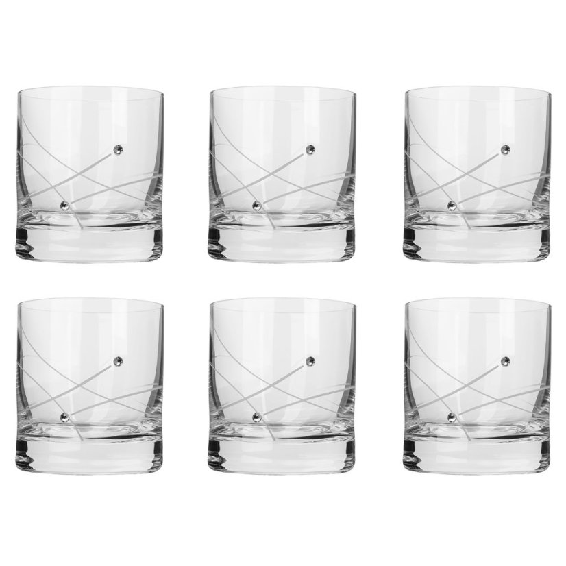 Sklenice na whisky 300 ml s krystaly Preciosa - Celebration 6 ks