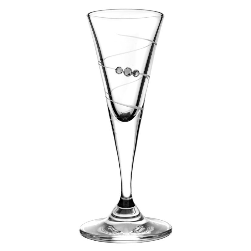 Sklenice na likér 25ml s krystaly Preciosa - spirála 6ks