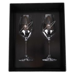 Sada 2 ks Sklenic na víno s krystaly Preciosa 360 ml - Galaxy