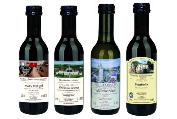 Nabídka mini vín s vlastní etiketou pro ubytovací zařízení.
