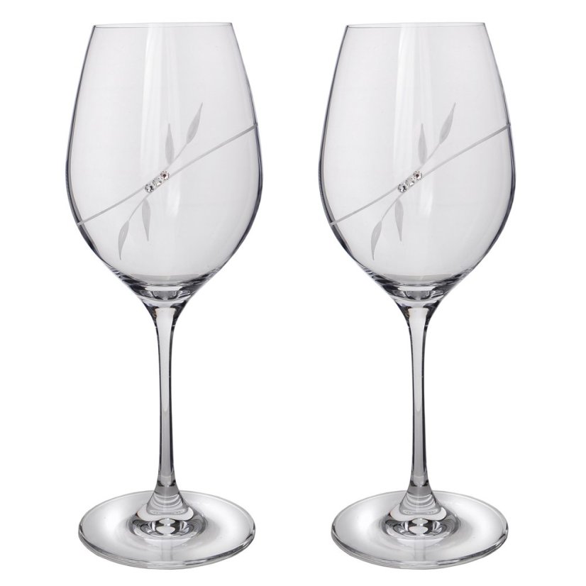 Sklenice na víno s krystaly Preciosa 360 ml - Plant 2ks