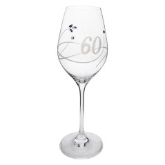 Sklenice na víno 360 ml s krystaly Swarovski - jubileum 60