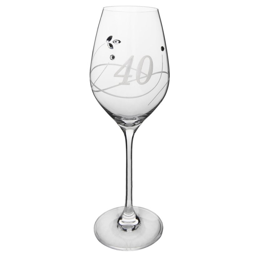 Sklenice na víno 360 ml s krystaly Swarovski - jubileum 40