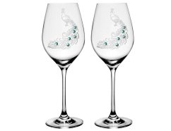 Sklenice na víno s krystaly Preciosa Páv 470 ml - 2ks