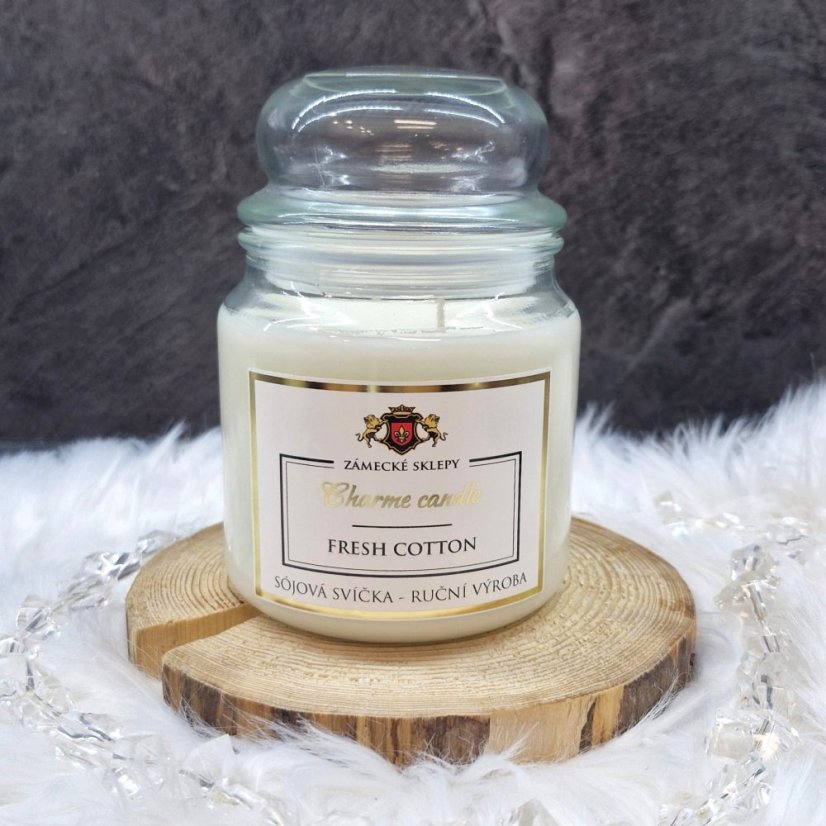 Sójová svíčka Charme Candle - Fresh cotton - 410g