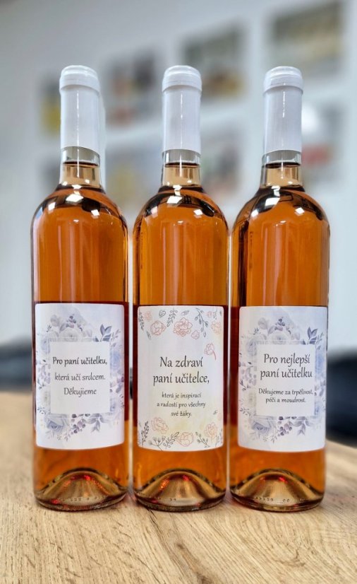 Víno 0,75l s etiketou Pro pana učitele - žlutá PU25001