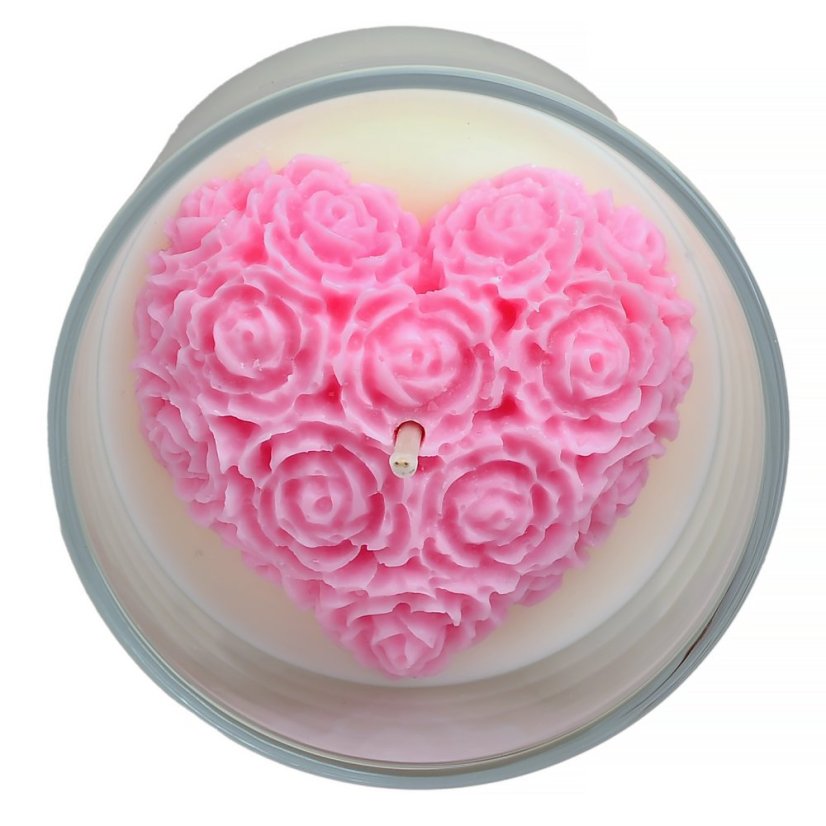 Svíčka s ručně odlévaným srdcem