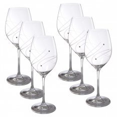 Sada 6 ks sklenic na víno s krystaly Swarovski 470 ml - Celebration