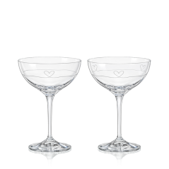Sklenice na víno Diamond Heart 210 ml - 2ks