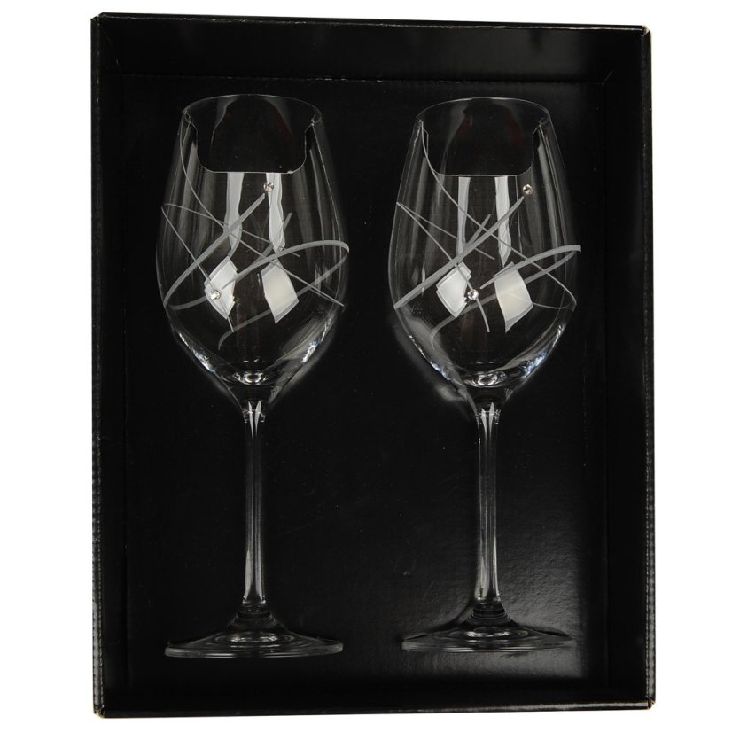 Sklenice na víno s krystaly Swarovski 360 ml - Celebration 2ks