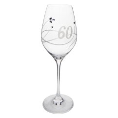 Sklenice na víno 360 ml s krystaly Swarovski - jubileum 60