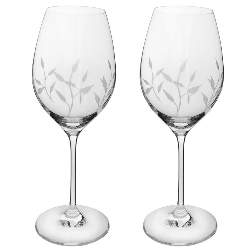 Sklenice na víno  470 ml - lístky 2ks